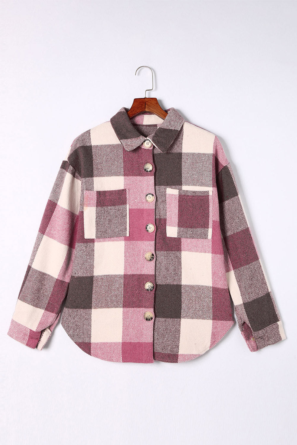 Khaki plaid color block buttoned shacket: an essential piece for effortless fall style