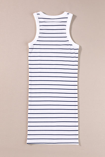 Find your perfect fit! Black and white striped tank mini dress size chart. 